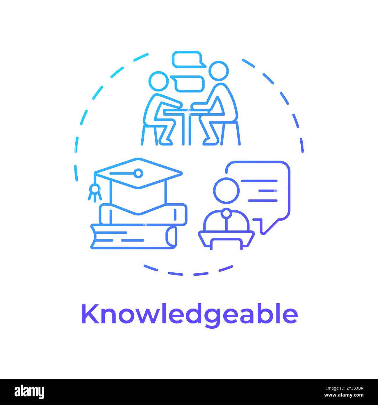 Knowledgeable blue gradient concept icon Stock Vector Image & Art - Alamy