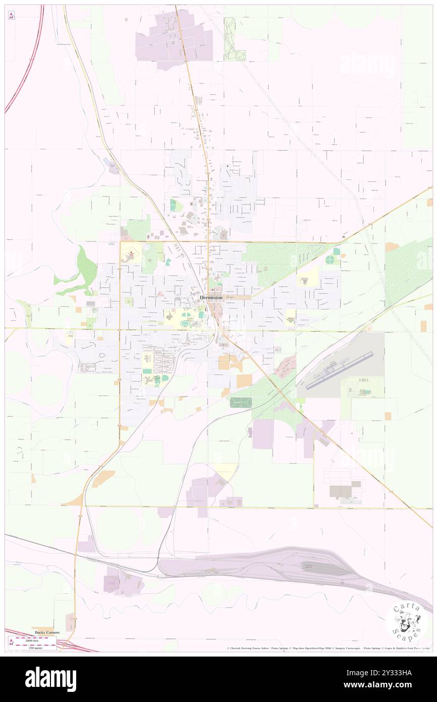 Hermiston, Umatilla County, US, United States, Oregon, N 45 50' 25'', S 119 17' 22'', map, Cartascapes Map published in 2024. Explore Cartascapes, a map revealing Earth's diverse landscapes, cultures, and ecosystems. Journey through time and space, discovering the interconnectedness of our planet's past, present, and future. Stock Photo