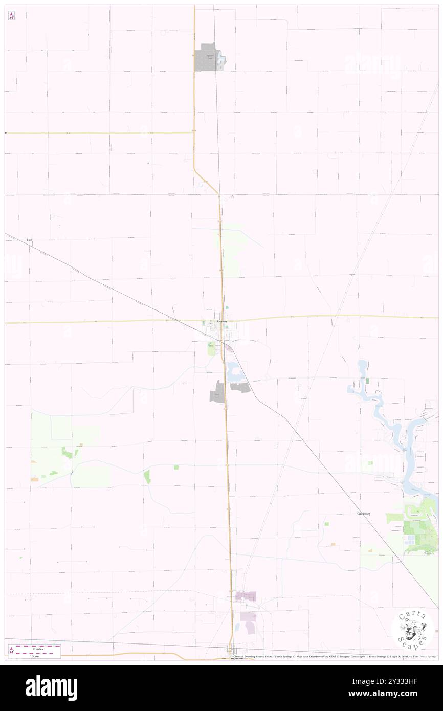 Monon, White County, US, United States, Indiana, N 40 52' 4'', S 86 52' 44'', map, Cartascapes Map published in 2024. Explore Cartascapes, a map revealing Earth's diverse landscapes, cultures, and ecosystems. Journey through time and space, discovering the interconnectedness of our planet's past, present, and future. Stock Photo