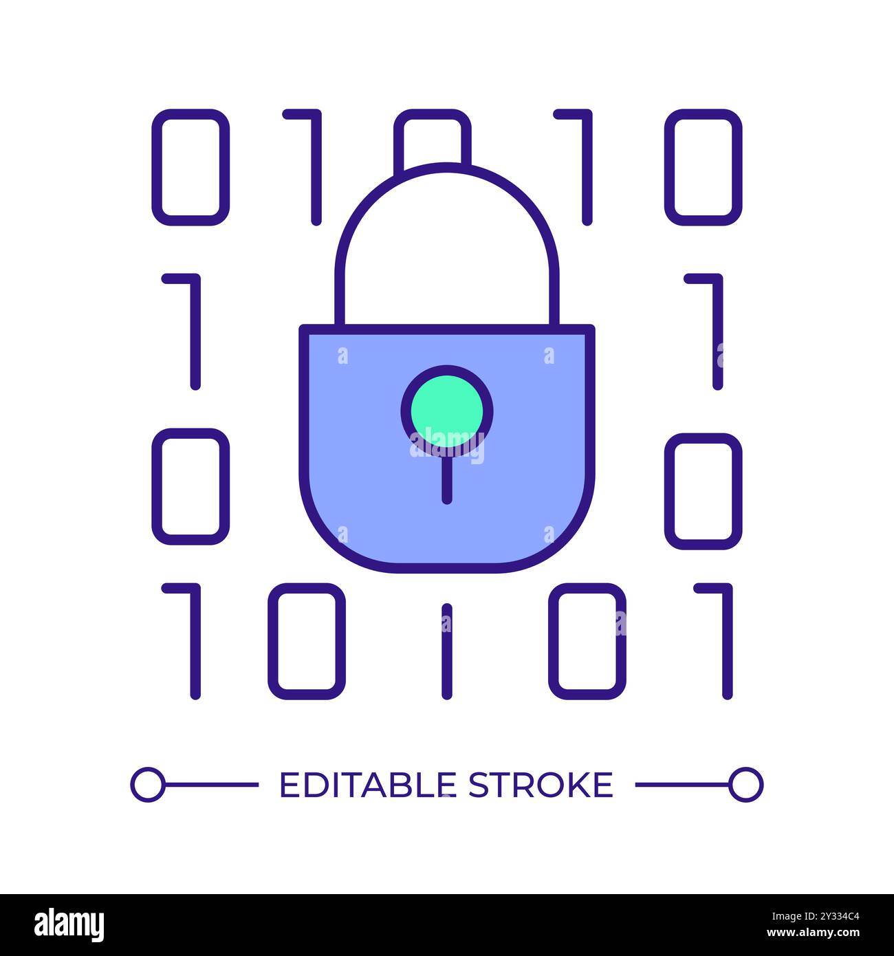 Mobile application security RGB color icon Stock Vector