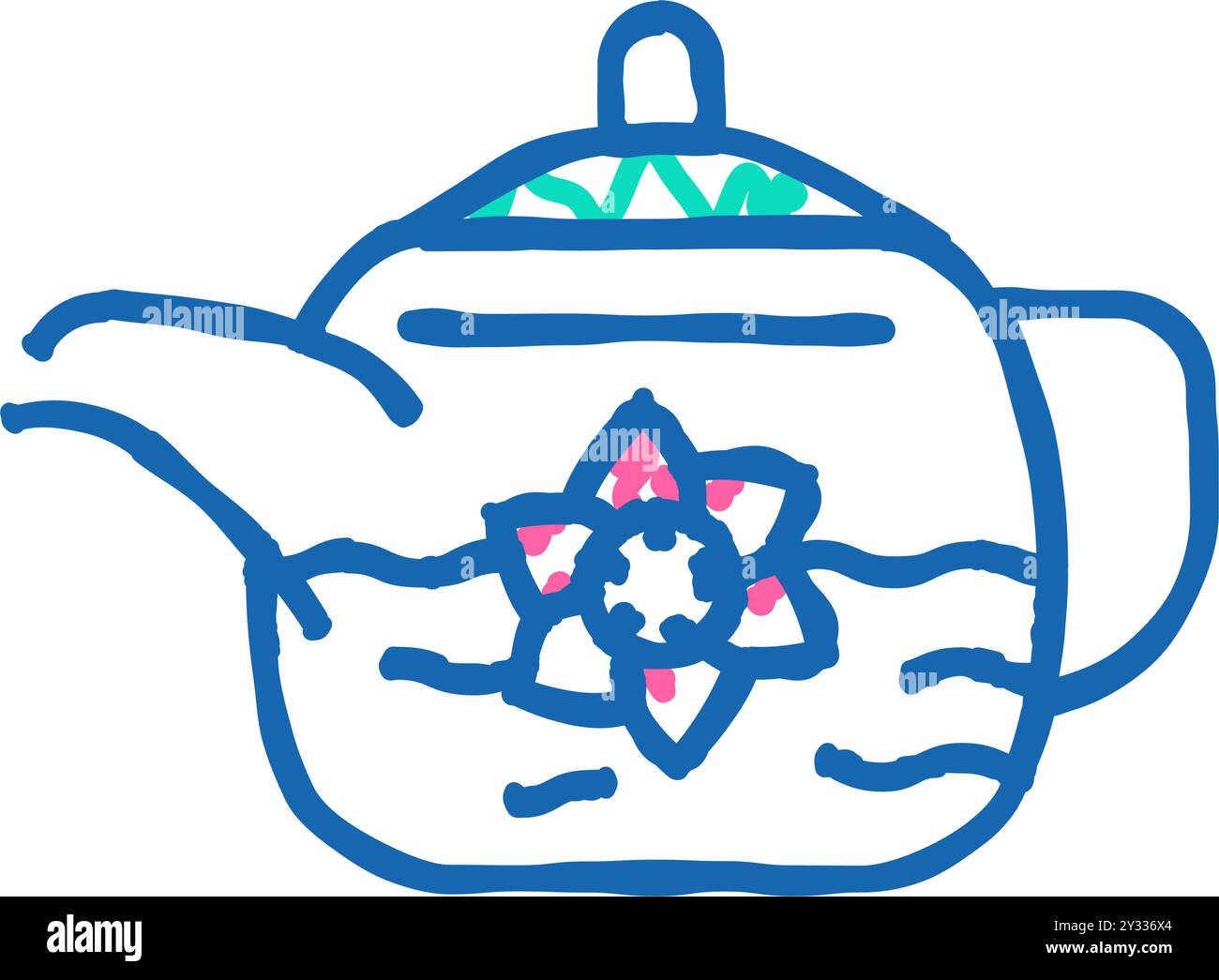 flower tea icon doodle illustration Stock Vector Image & Art - Alamy