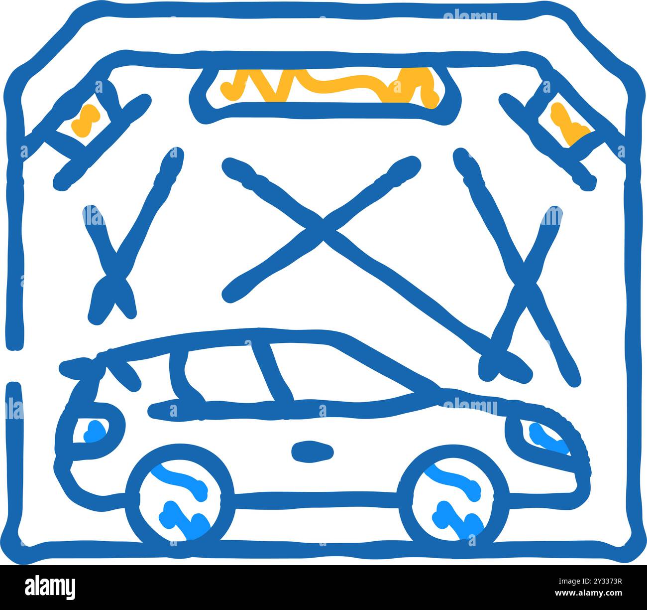 garage box for car polishing icon doodle illustration Stock Vector ...