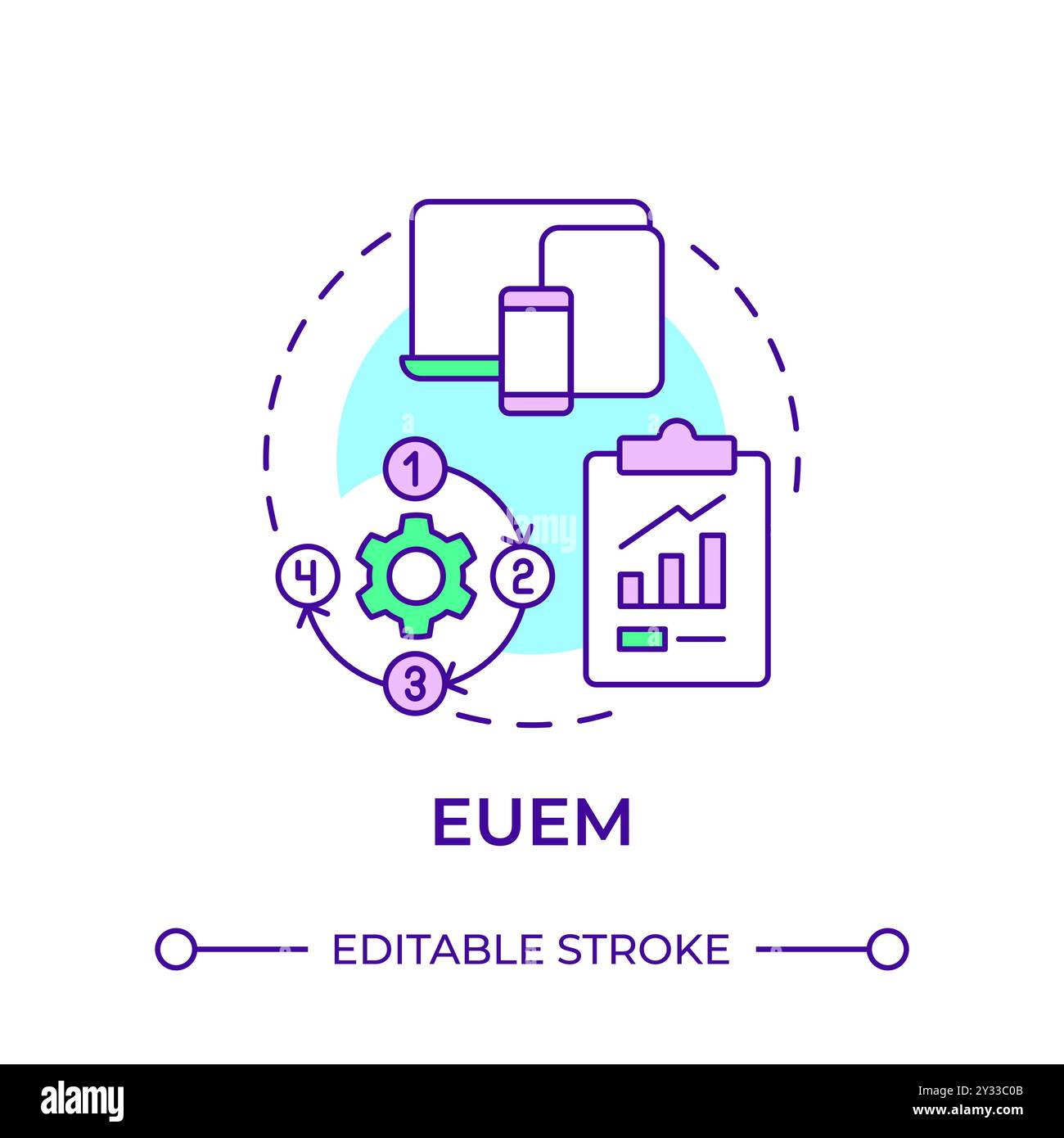 EUEM multi color concept icon Stock Vector
