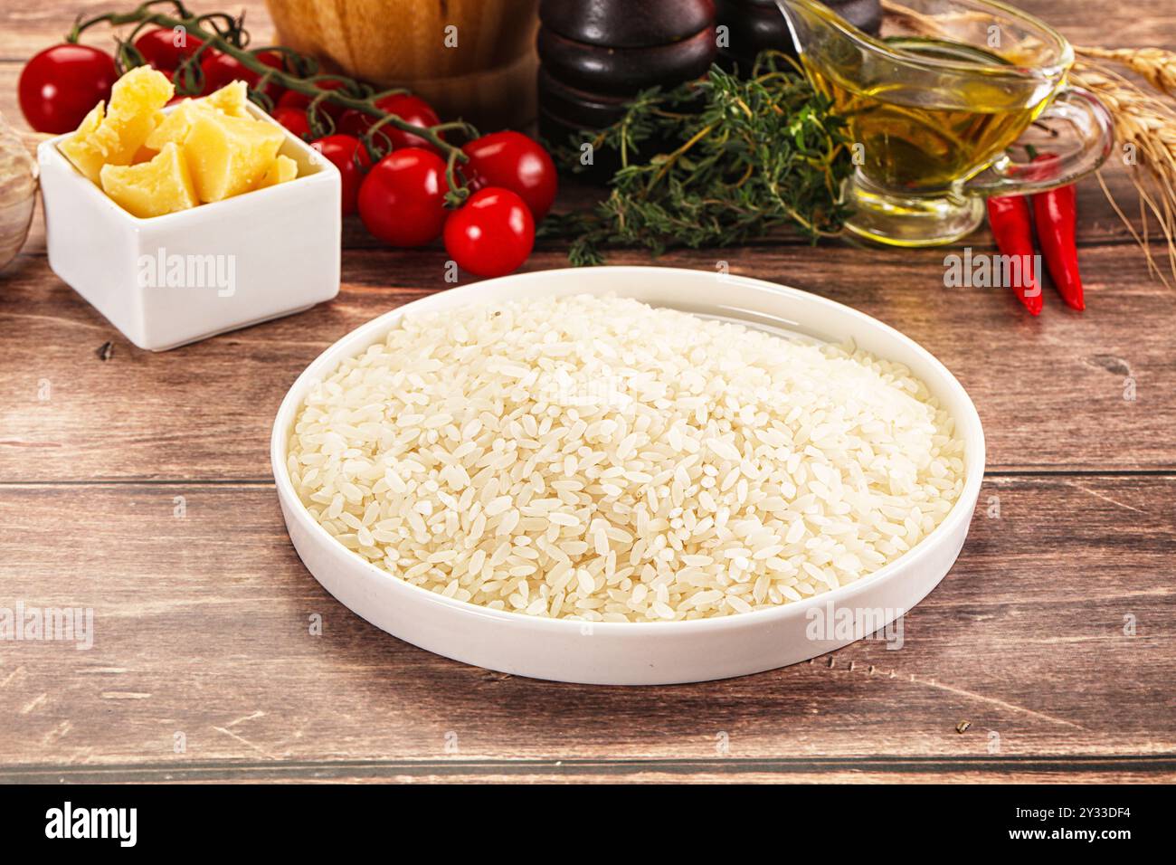 Dry raw Arborio rice for risotto Stock Photo - Alamy