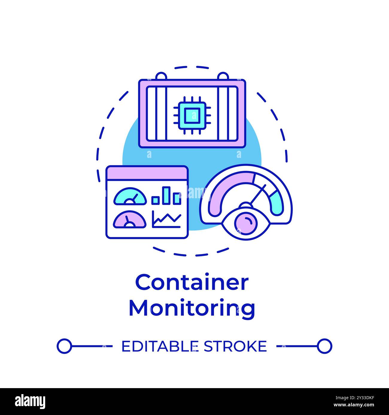Container monitoring multi color concept icon Stock Vector Image & Art ...