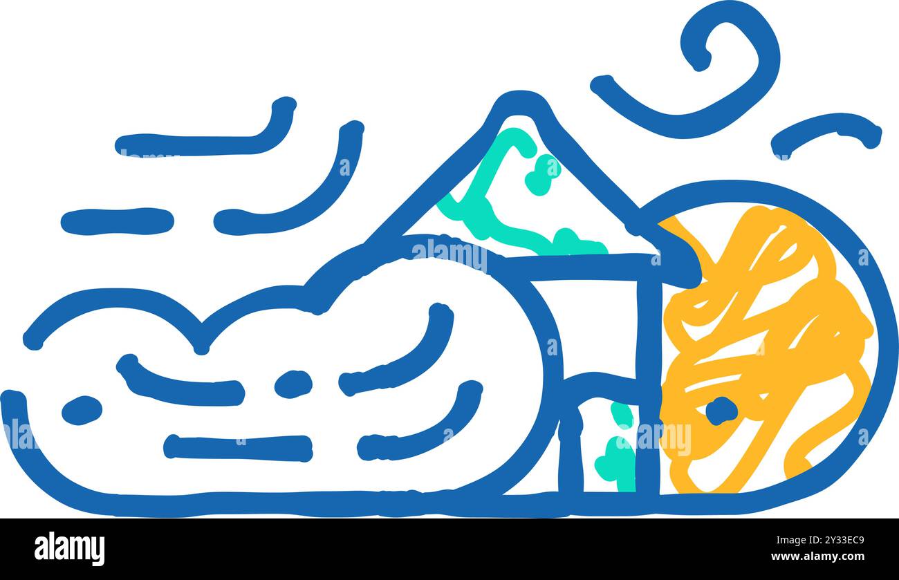 sandstorm disaster icon doodle illustration Stock Vector Image & Art ...
