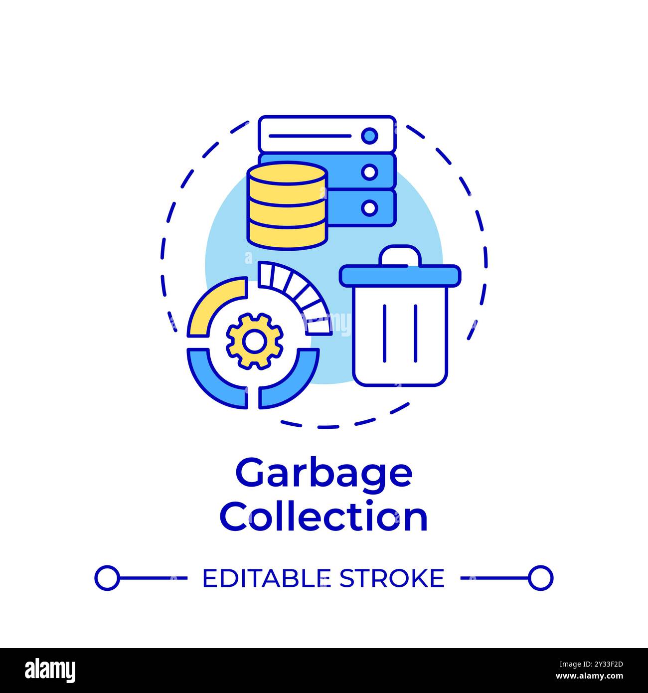 Garbage collection multi color concept icon Stock Vector