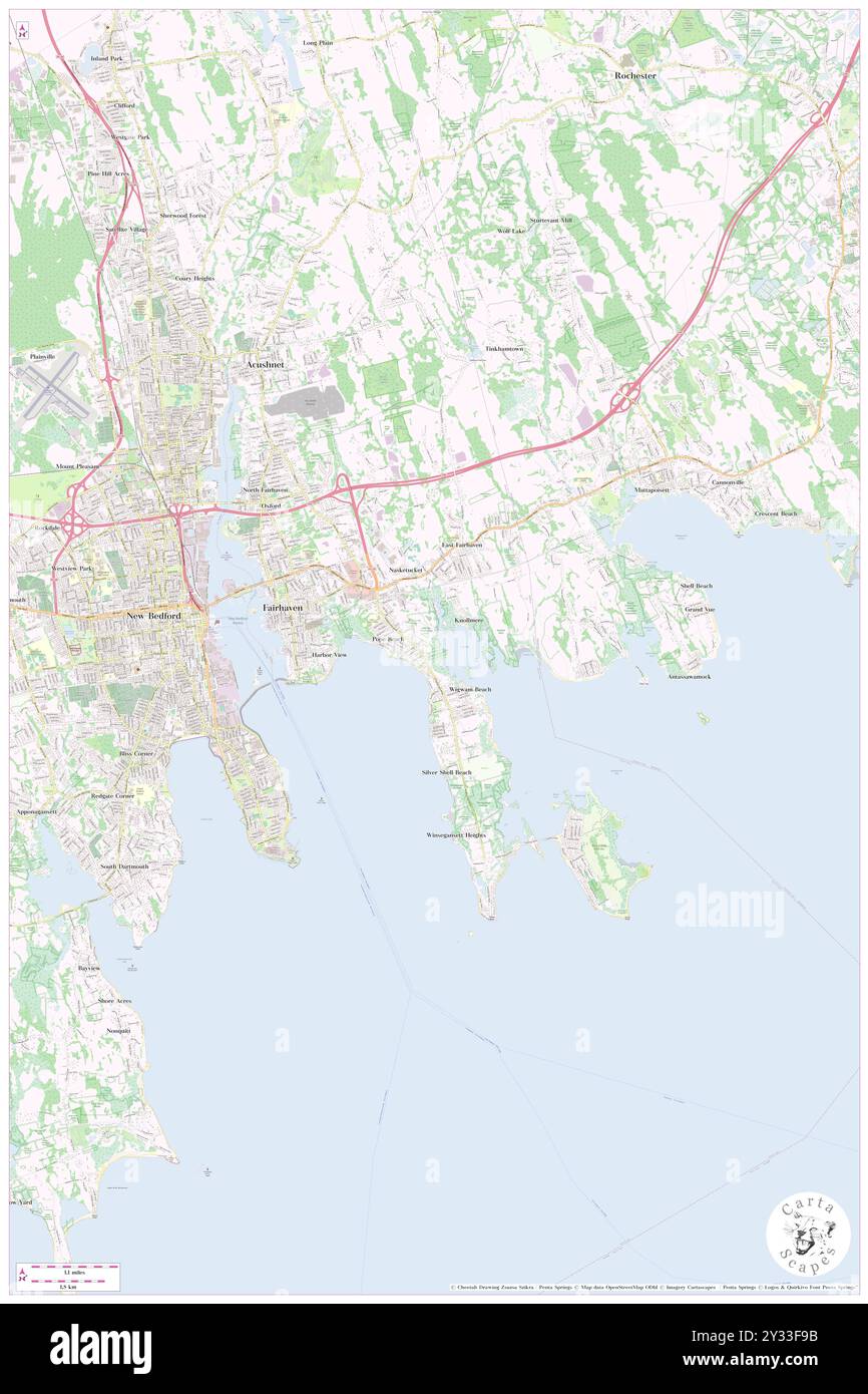 Fairhaven, Bristol County, US, United States, Massachusetts, N 41 38' 15'', S 70 54' 13'', map, Cartascapes Map published in 2024. Explore Cartascapes, a map revealing Earth's diverse landscapes, cultures, and ecosystems. Journey through time and space, discovering the interconnectedness of our planet's past, present, and future. Stock Photo