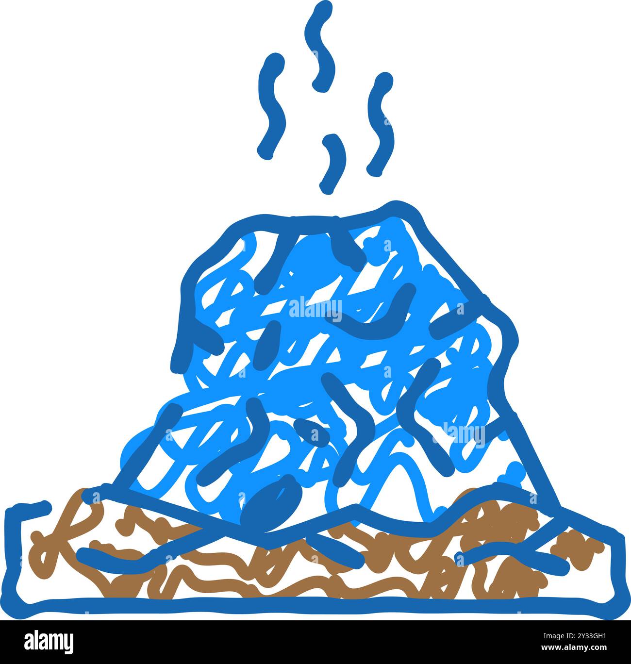 eruption disaster icon doodle illustration Stock Vector Image & Art - Alamy