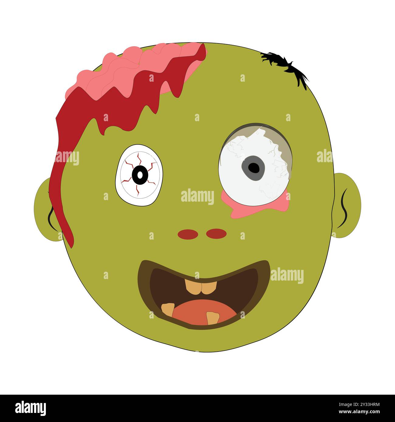 Zombie face Expressions illustration, cartoon zombie faces with ...