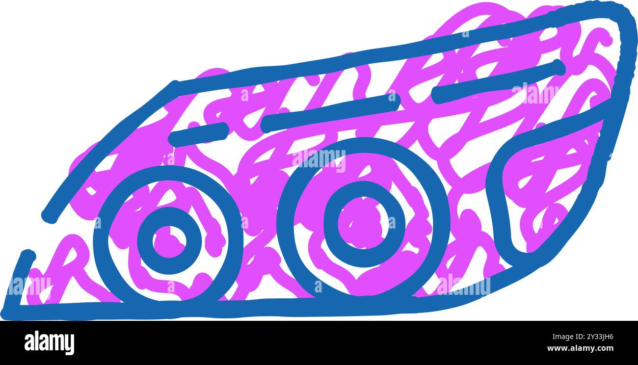 headlight car icon doodle illustration Stock Vector Image & Art - Alamy