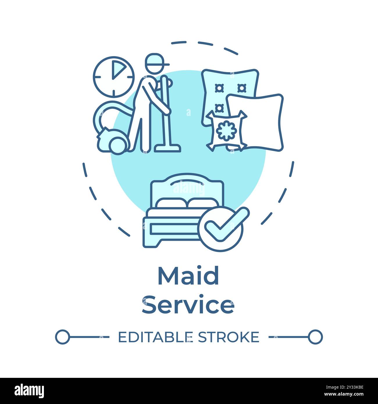 Maid service soft blue concept icon Stock Vector