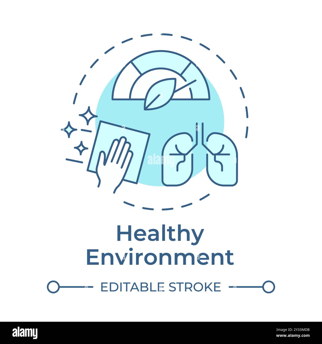 Healthy environment soft blue concept icon Stock Vector