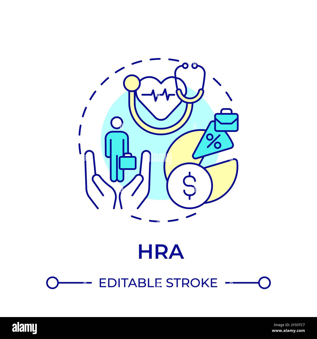 HRA multi color concept icon Stock Vector