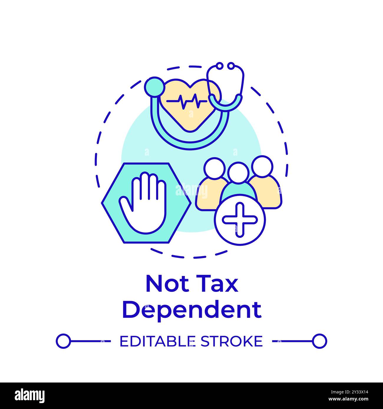 Tax independence multi color concept icon Stock Vector