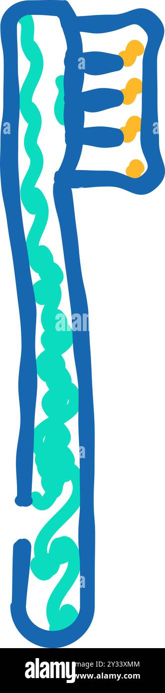 toothbrush plastic accessory icon doodle illustration Stock Vector ...
