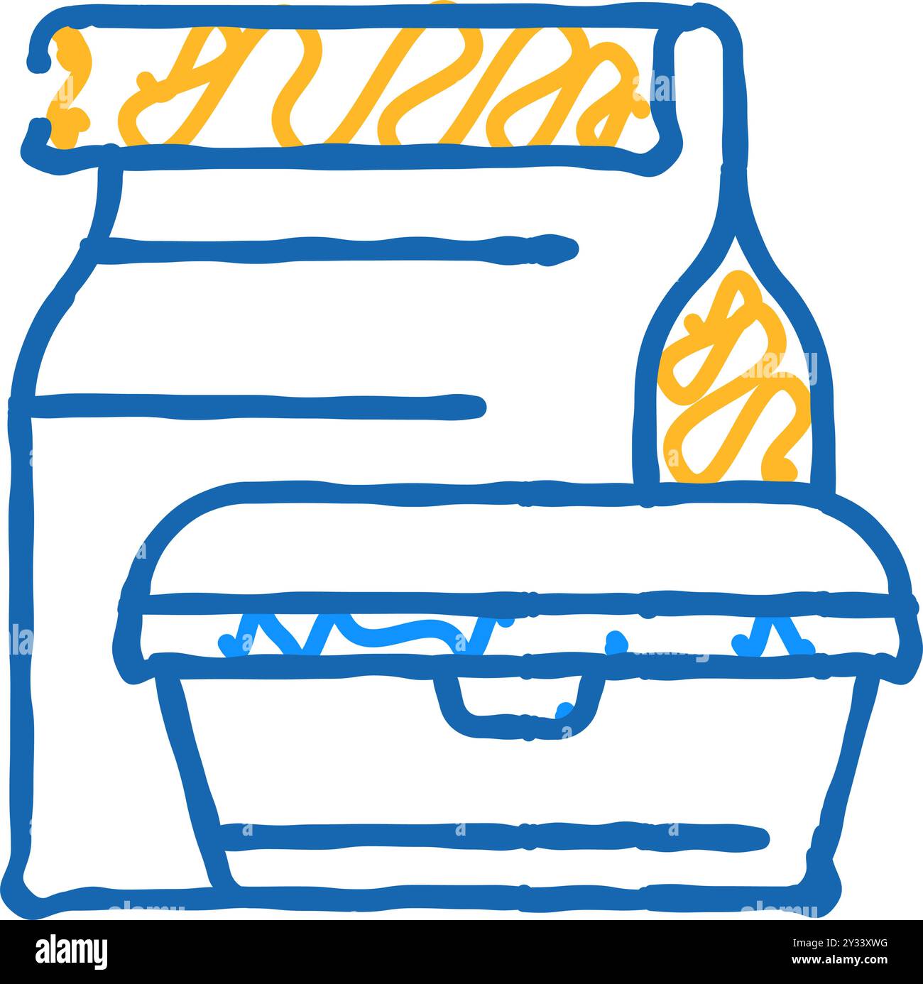 lunch box canteen icon doodle illustration Stock Vector Image & Art - Alamy