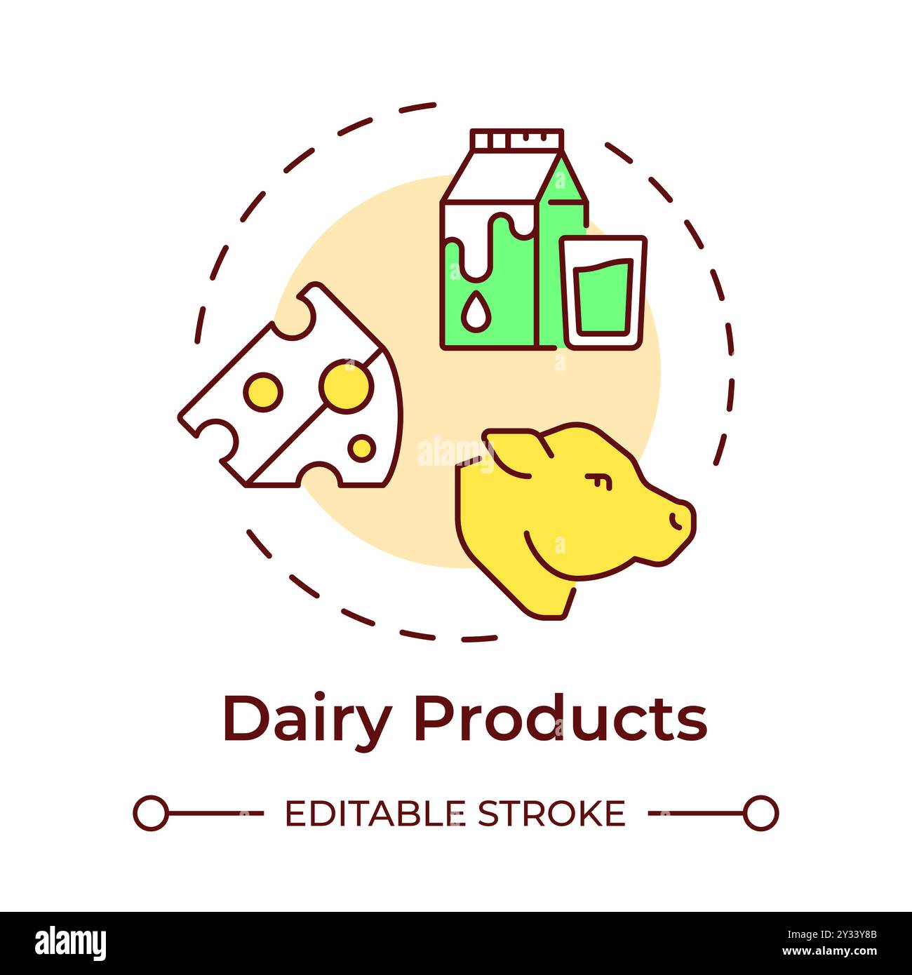 Dairy products multi color concept icon Stock Vector Image & Art - Alamy