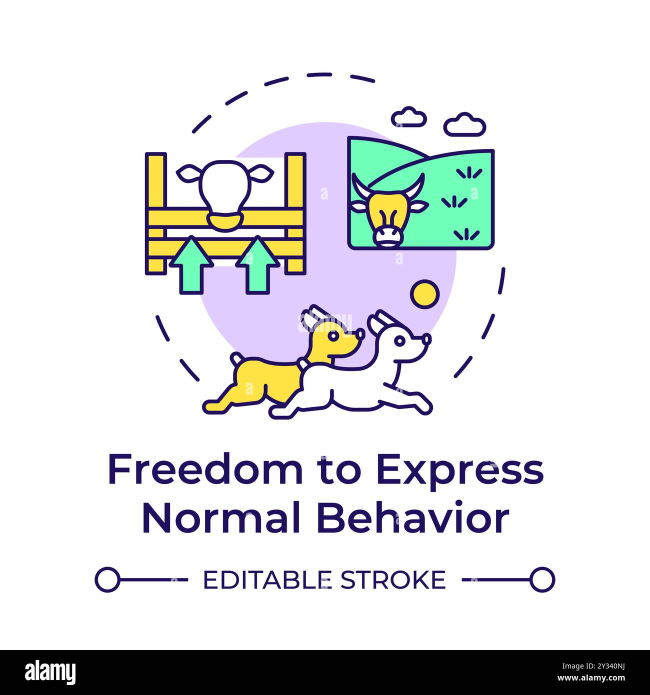 Freedom to express normal behavior multi color concept icon Stock ...