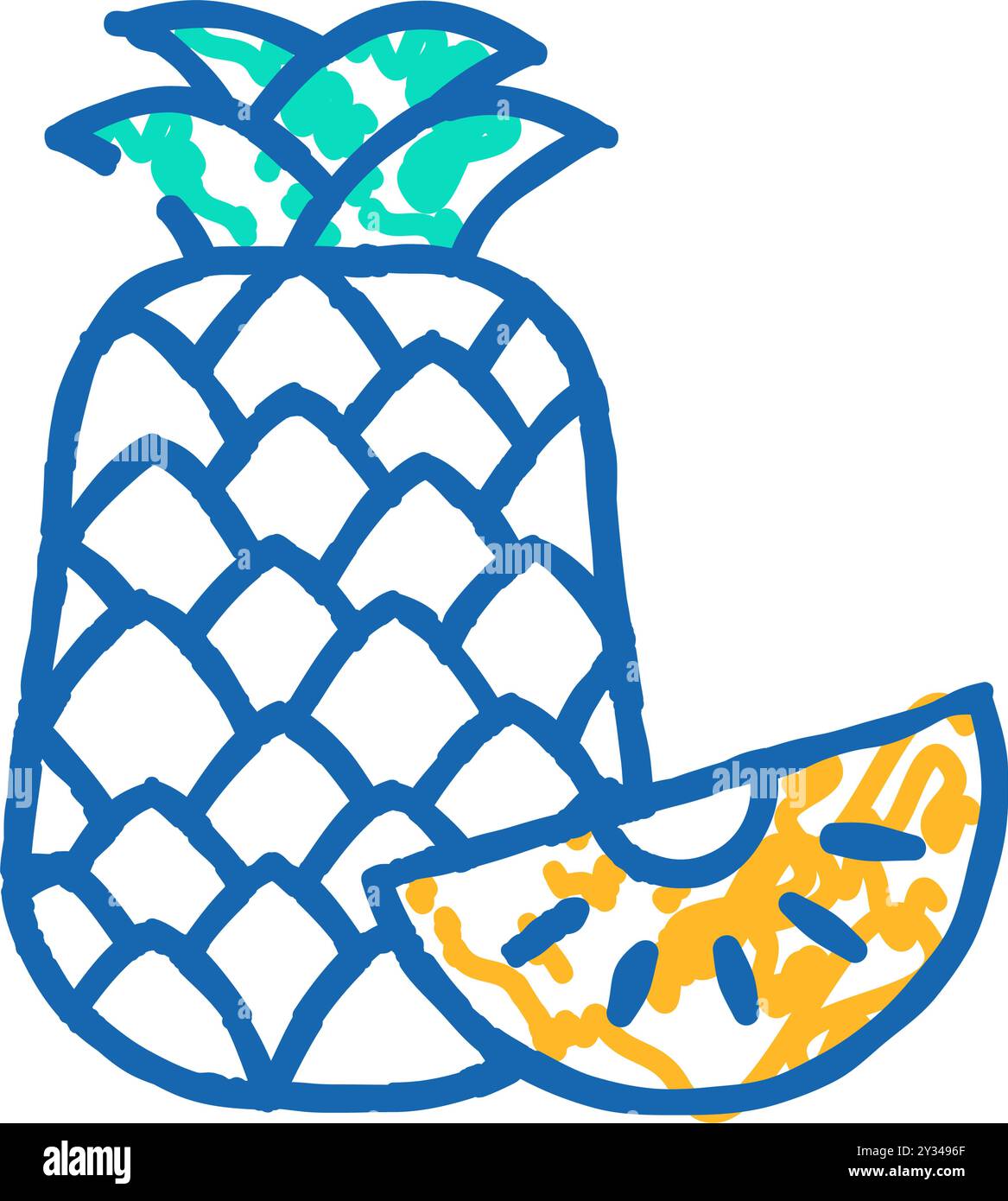 pineapple fruit icon doodle illustration Stock Vector Image & Art - Alamy