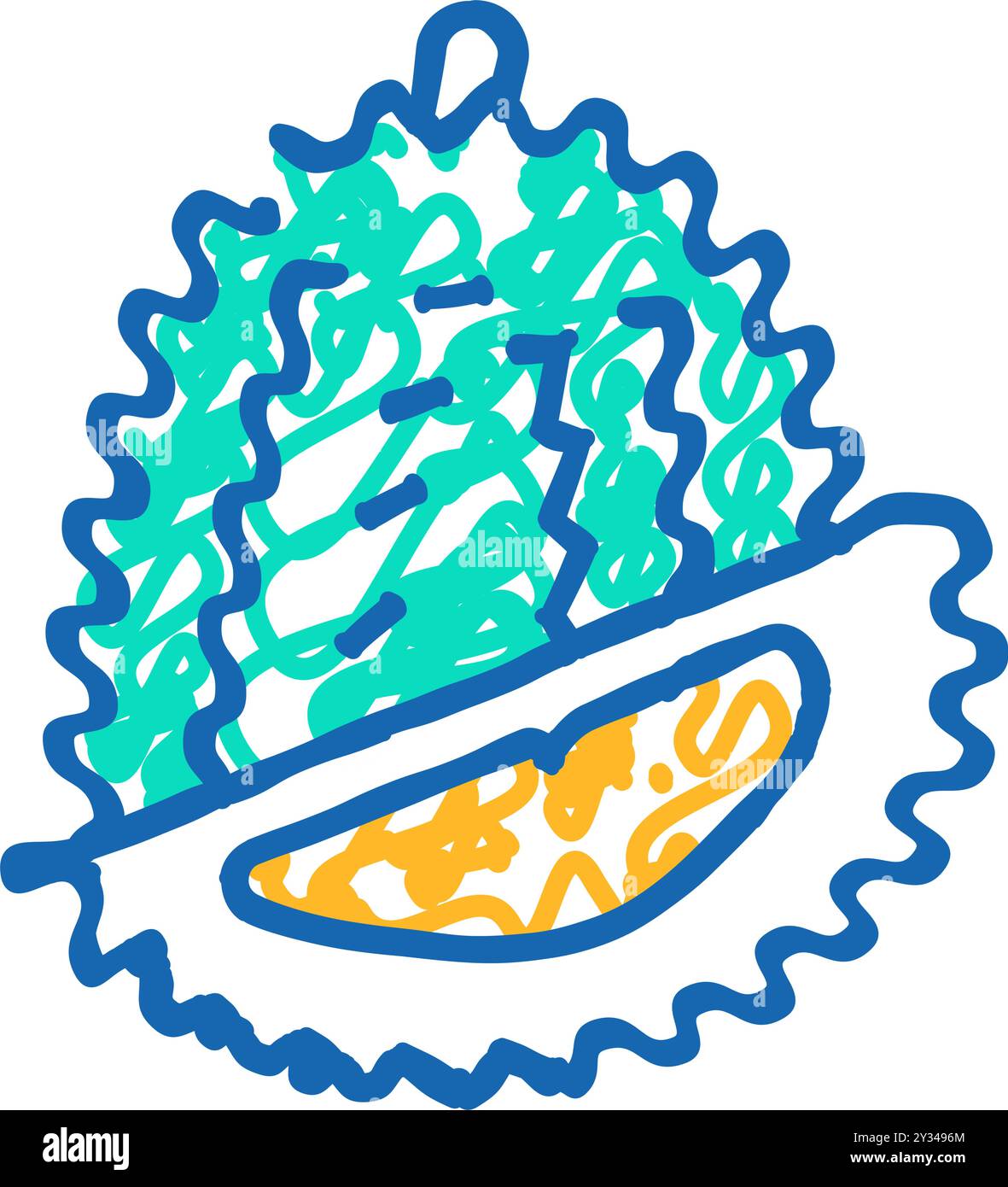 durian fruit icon doodle illustration Stock Vector Image & Art - Alamy