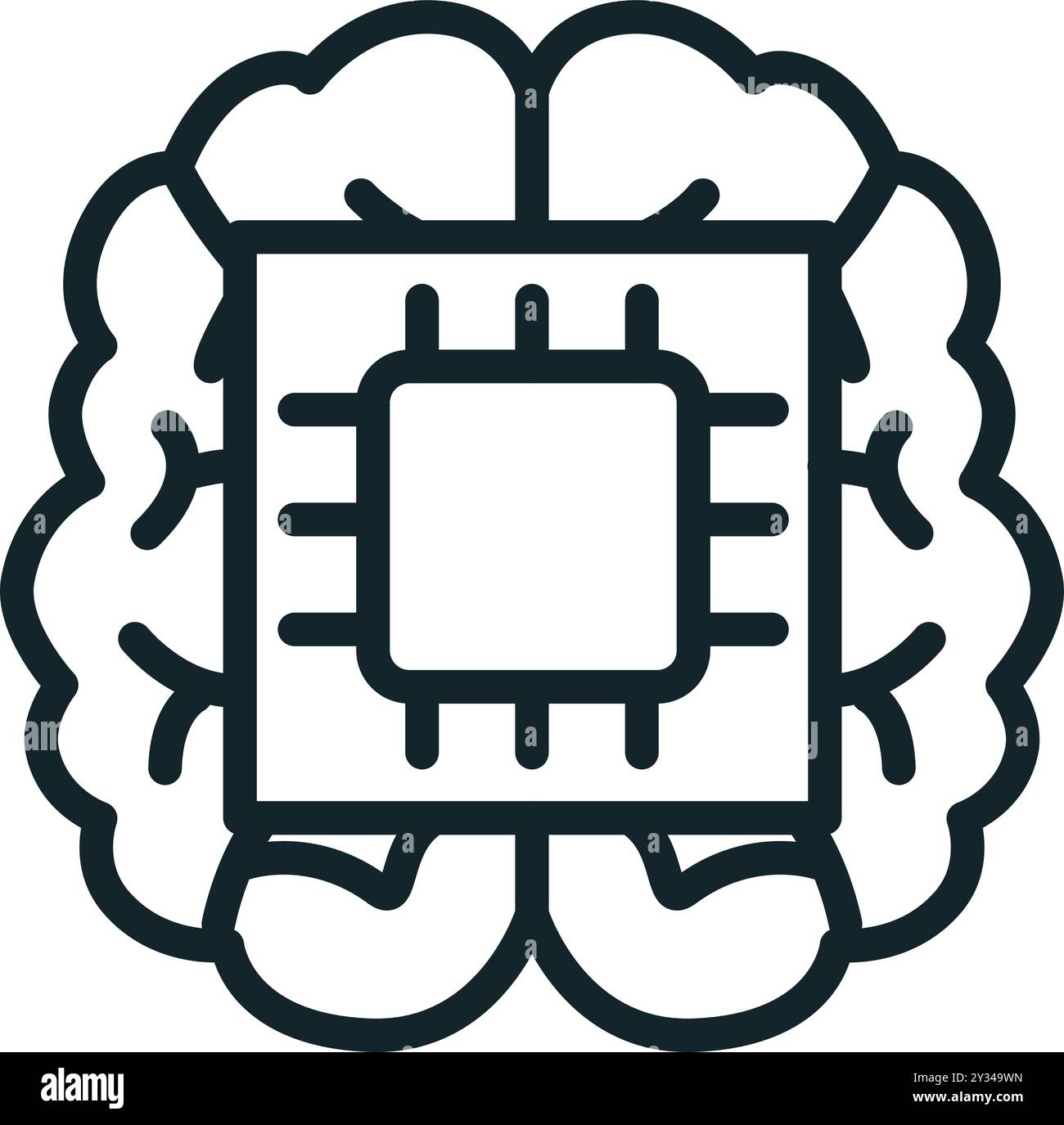 Human brain with microchip replacing brain for artificial intelligence ...