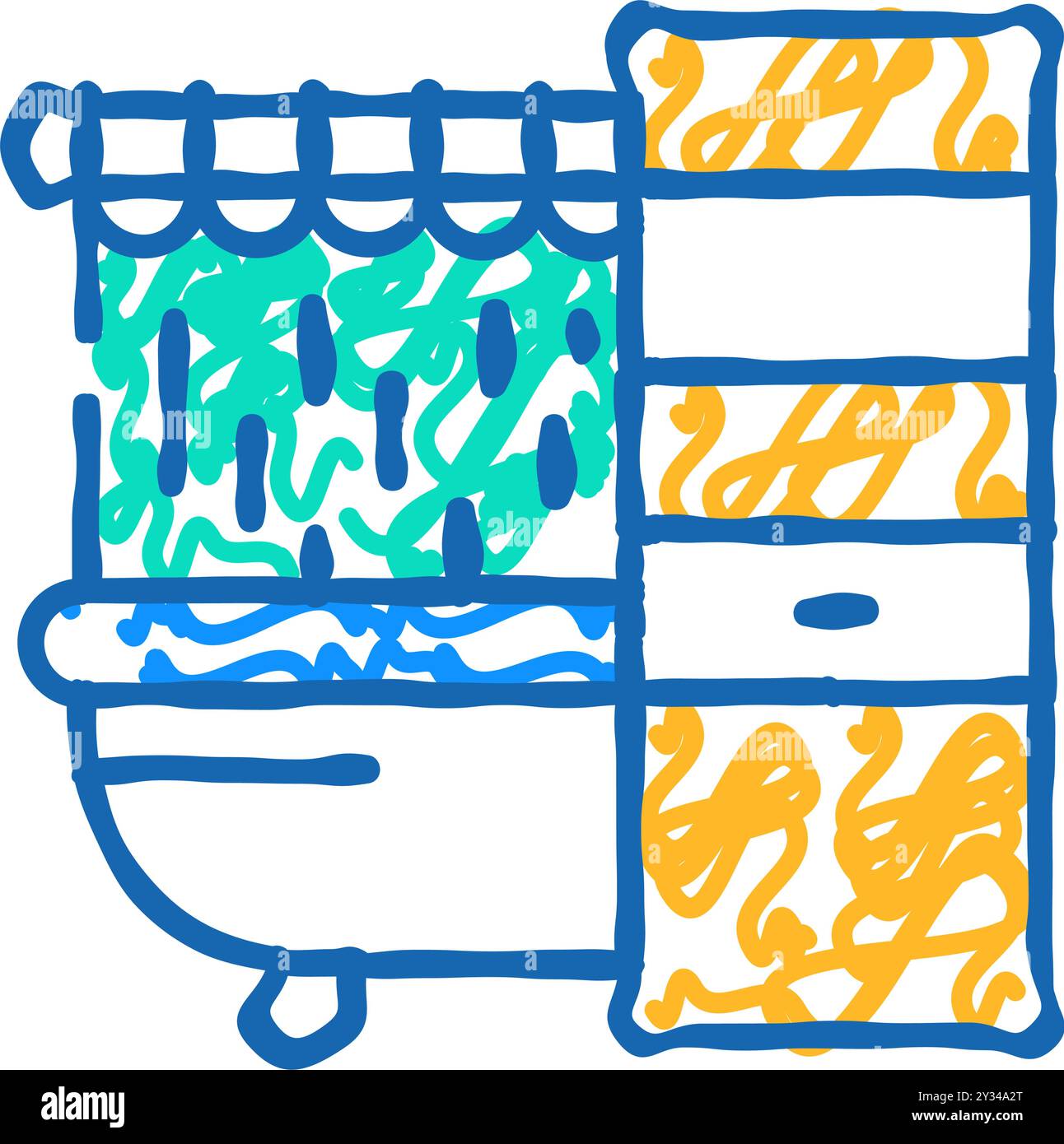 bathroom furniture icon doodle illustration Stock Vector Image & Art ...