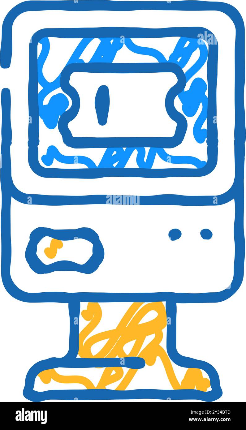 ticket vending machine icon doodle illustration Stock Vector Image ...