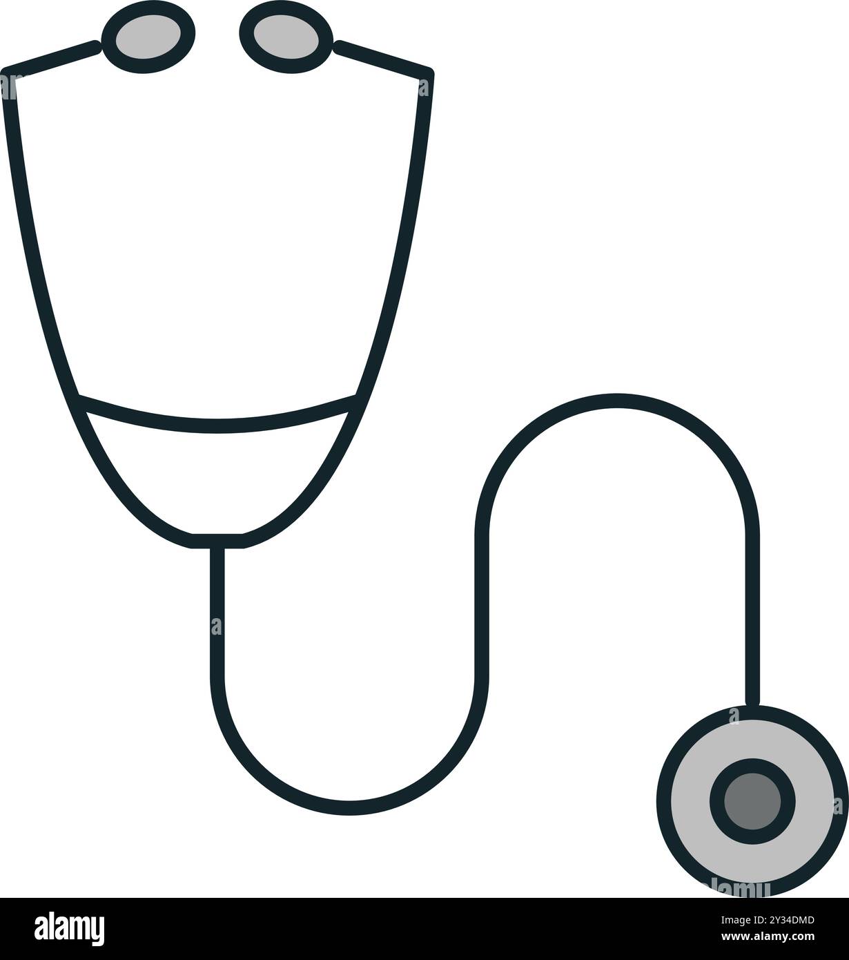 Simple stethoscope icon representing a medical instrument used by ...
