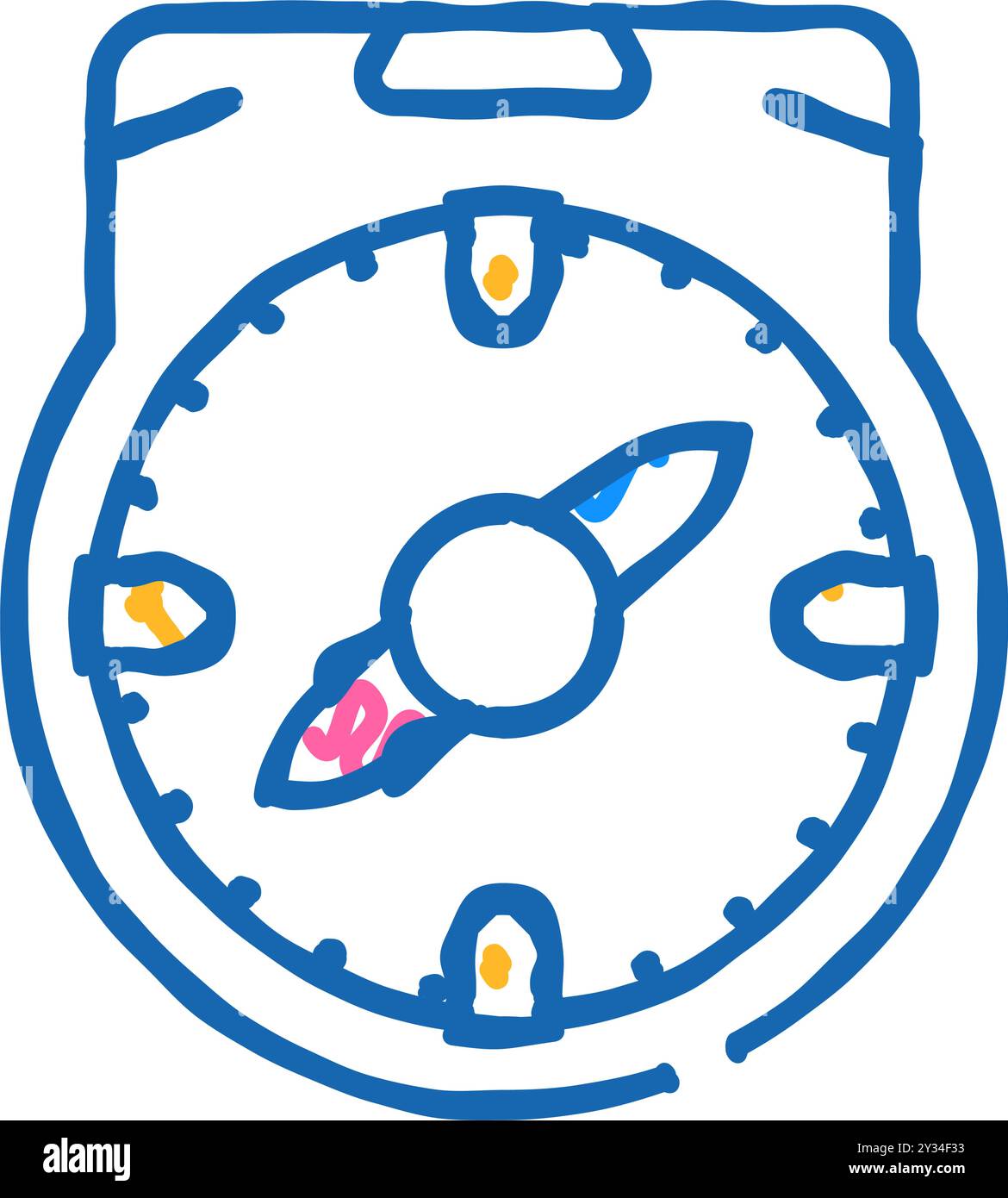 compass tool icon doodle illustration Stock Vector Image & Art - Alamy