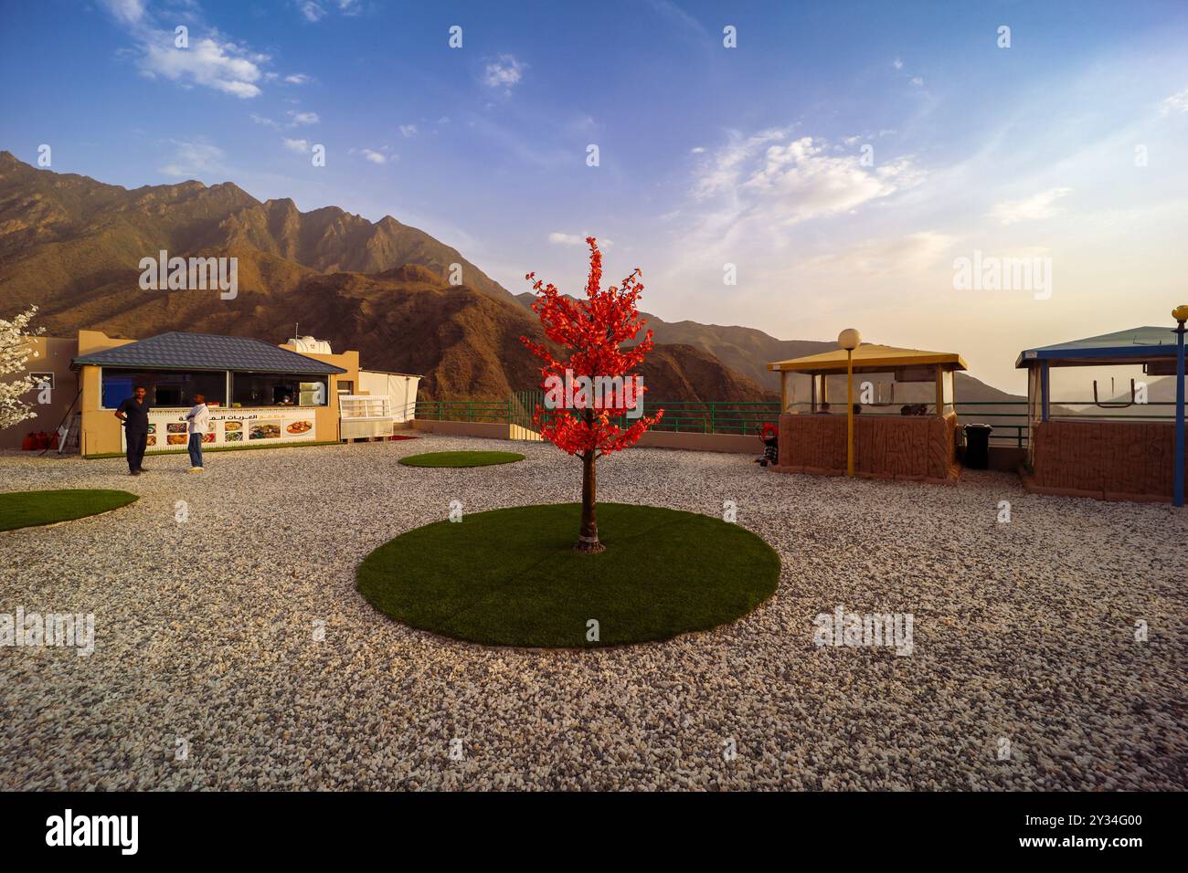 Abha , Saudi Arabia Jul 6 2022: Beautiful tourist places in Abha city - Saudi Tourism Stock Photo