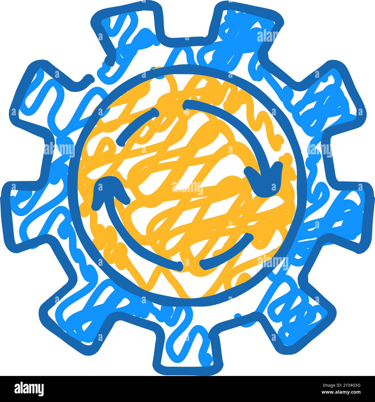 cogwheel erp icon doodle illustration Stock Vector Image & Art - Alamy