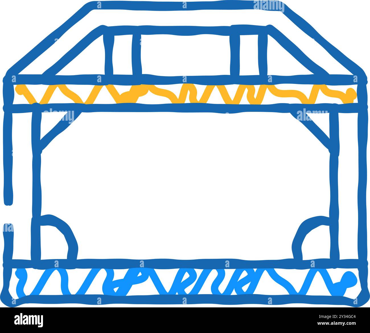 house metallic frame construction icon doodle illustration Stock Vector ...