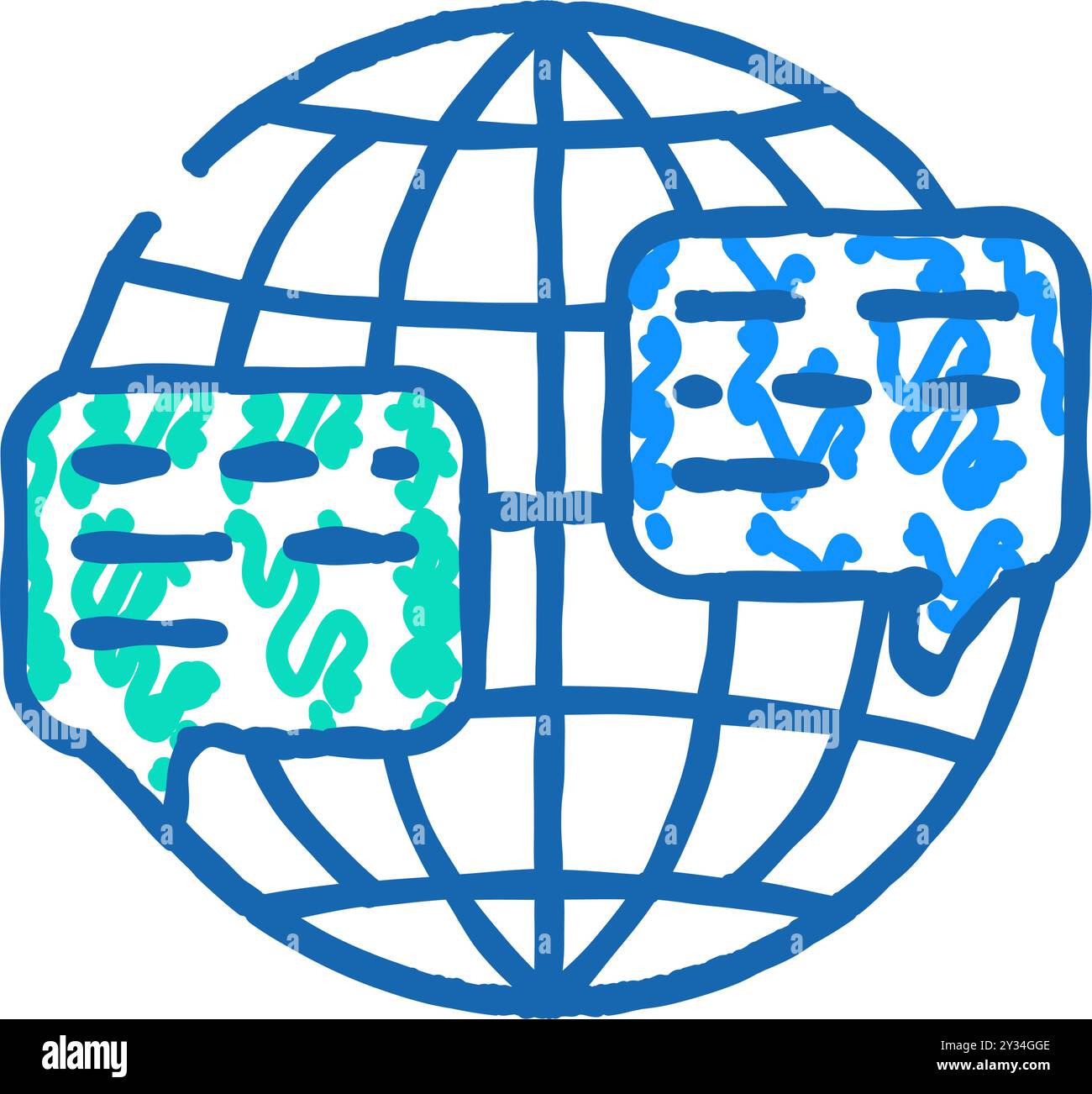 communication from different place of world icon doodle illustration ...