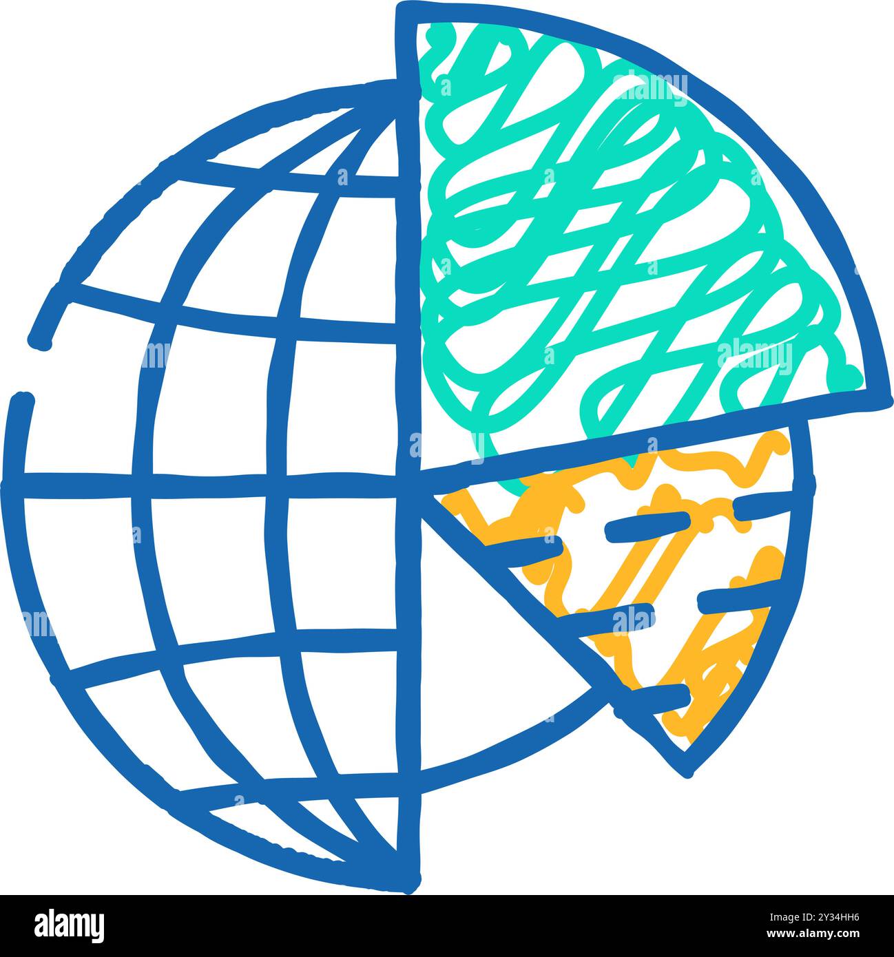 analytics globalization icon doodle illustration Stock Vector Image ...