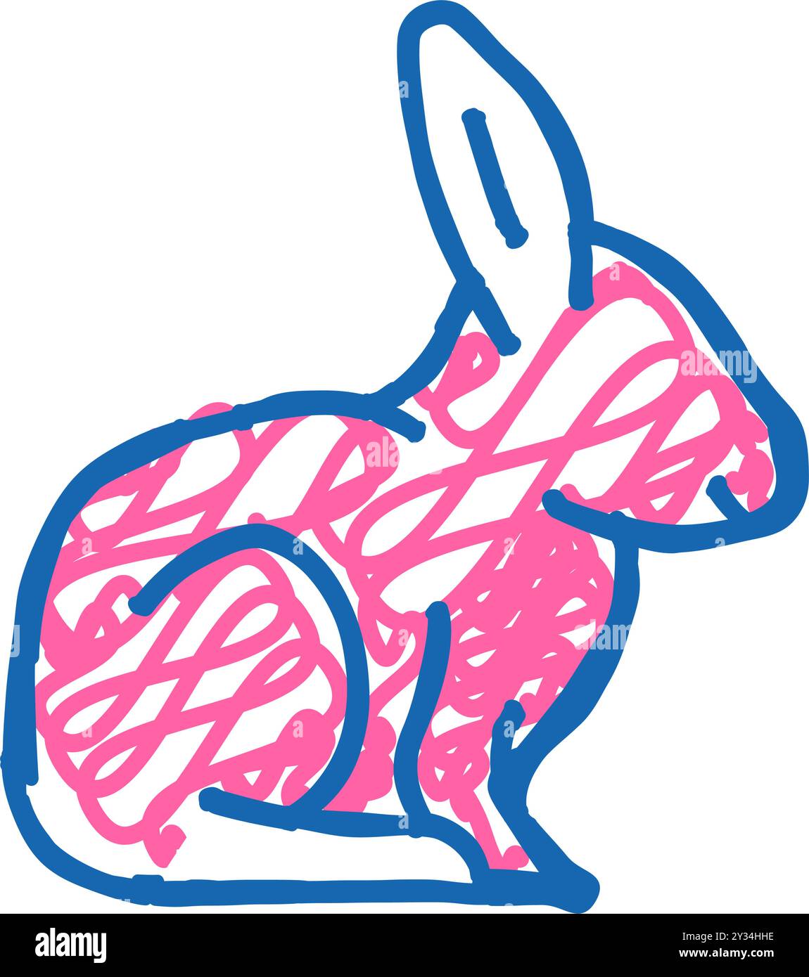 rabbit farm animal icon doodle illustration Stock Vector Image & Art ...