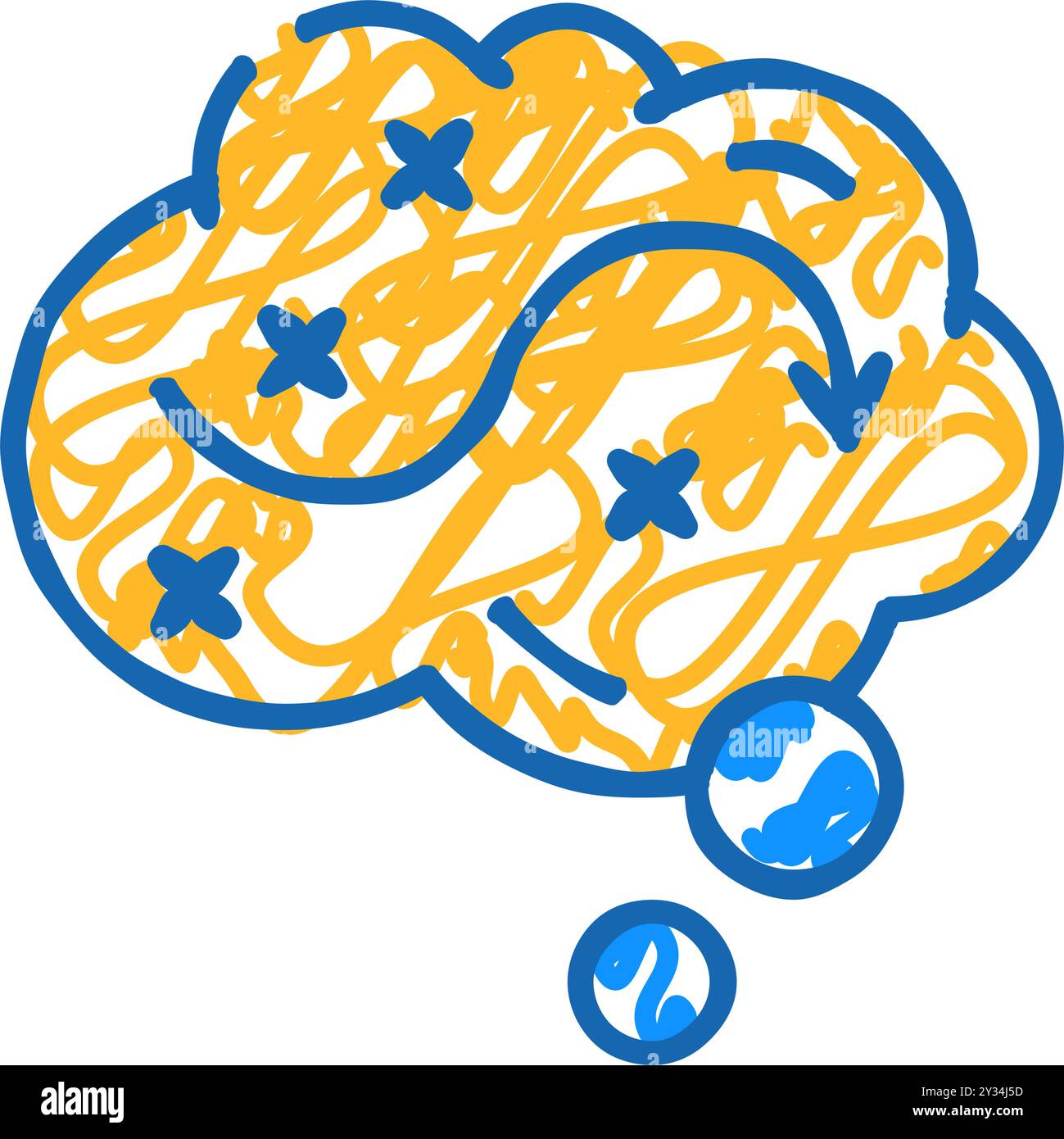 thinking over plan icon doodle illustration Stock Vector Image & Art ...