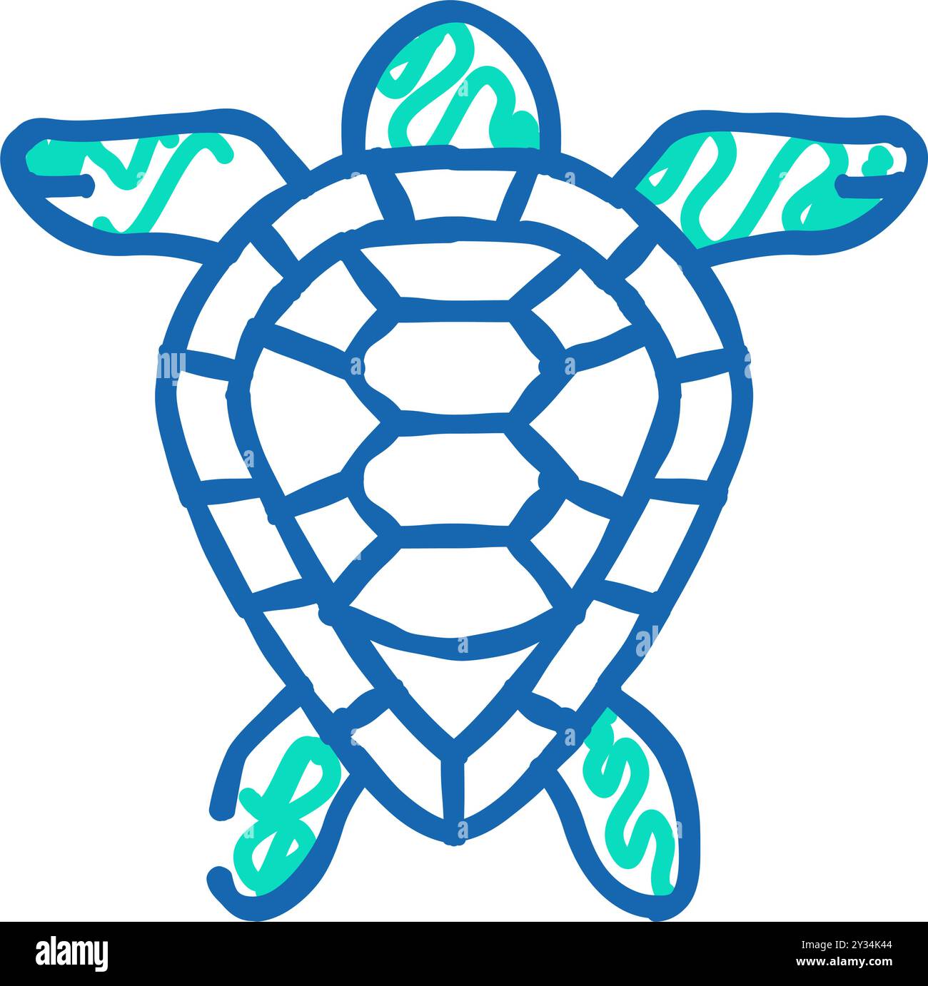 turtle aquatic animal icon doodle illustration Stock Vector Image & Art ...