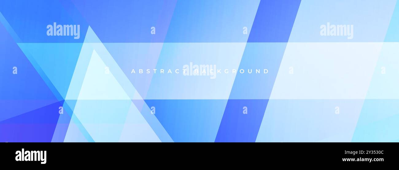 Blue modern abstract wide banner background with geometric shapes ...