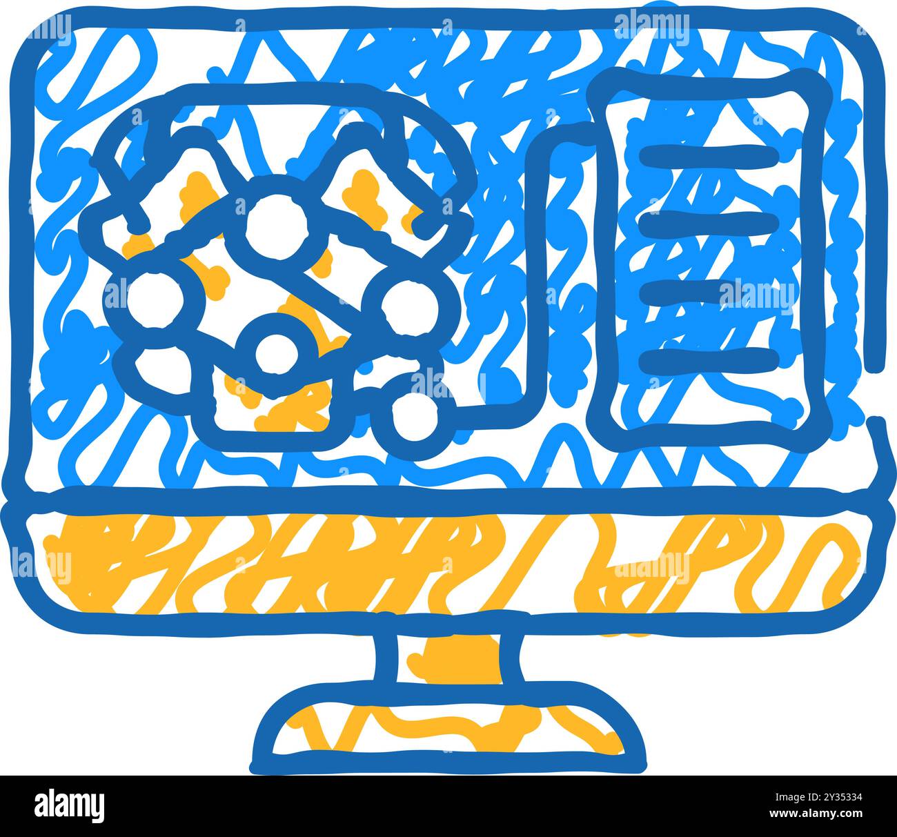engine digital analysis and check icon doodle illustration Stock Vector ...