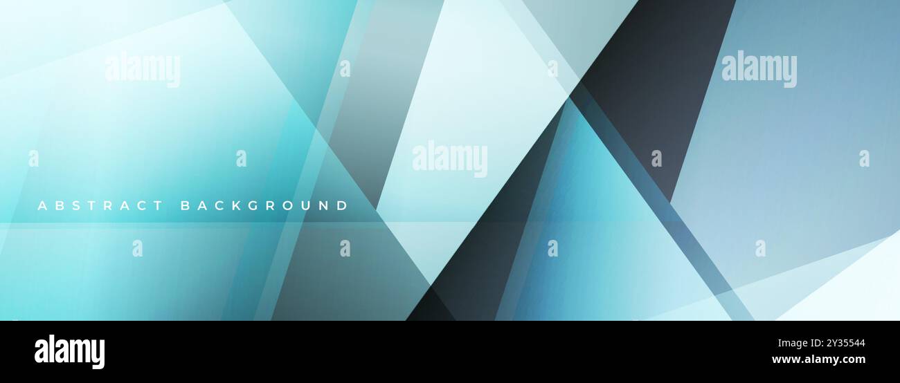 Light blue modern abstract wide banner background with geometric shapes ...