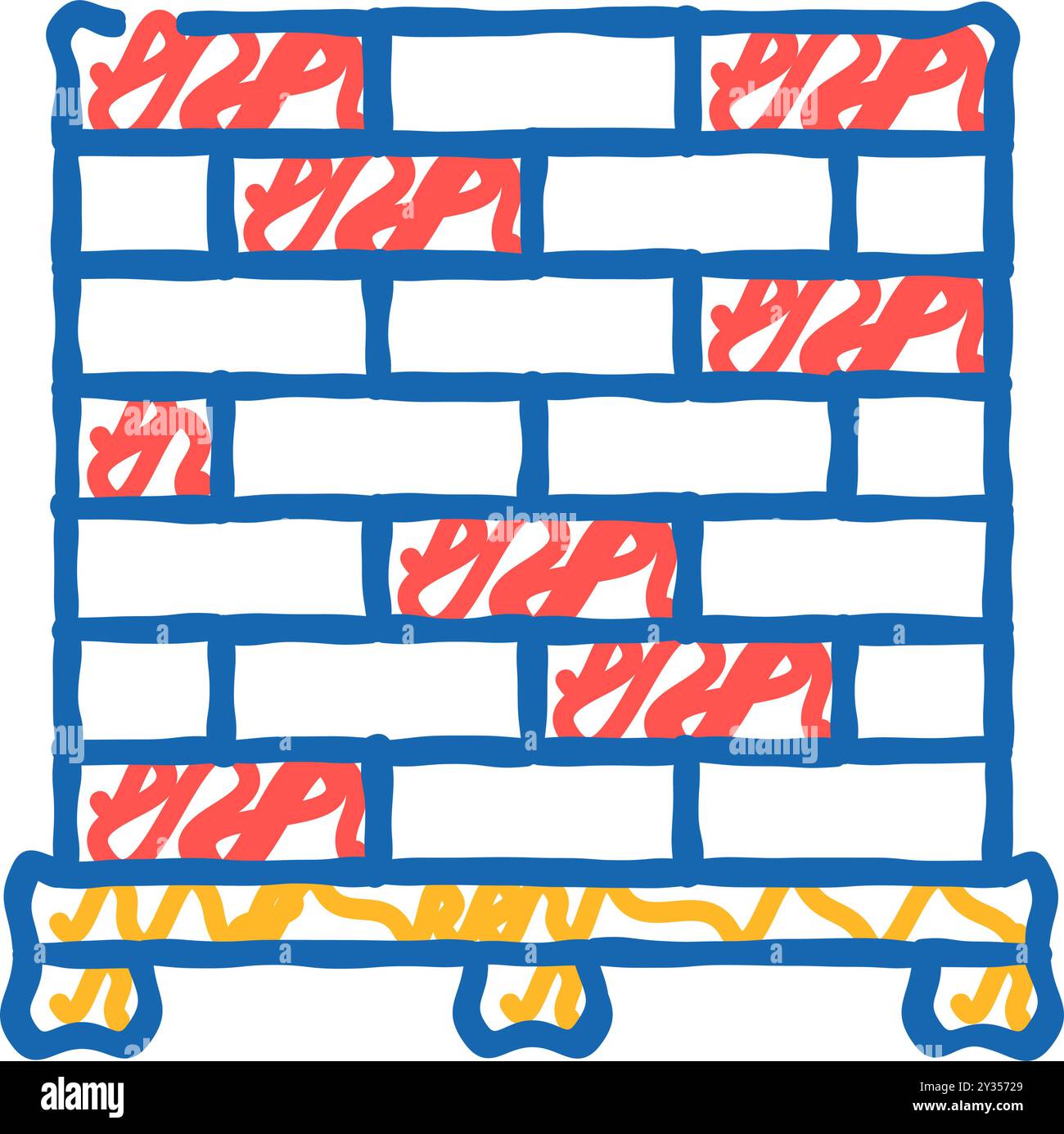 brick construction material icon doodle illustration Stock Vector Image ...