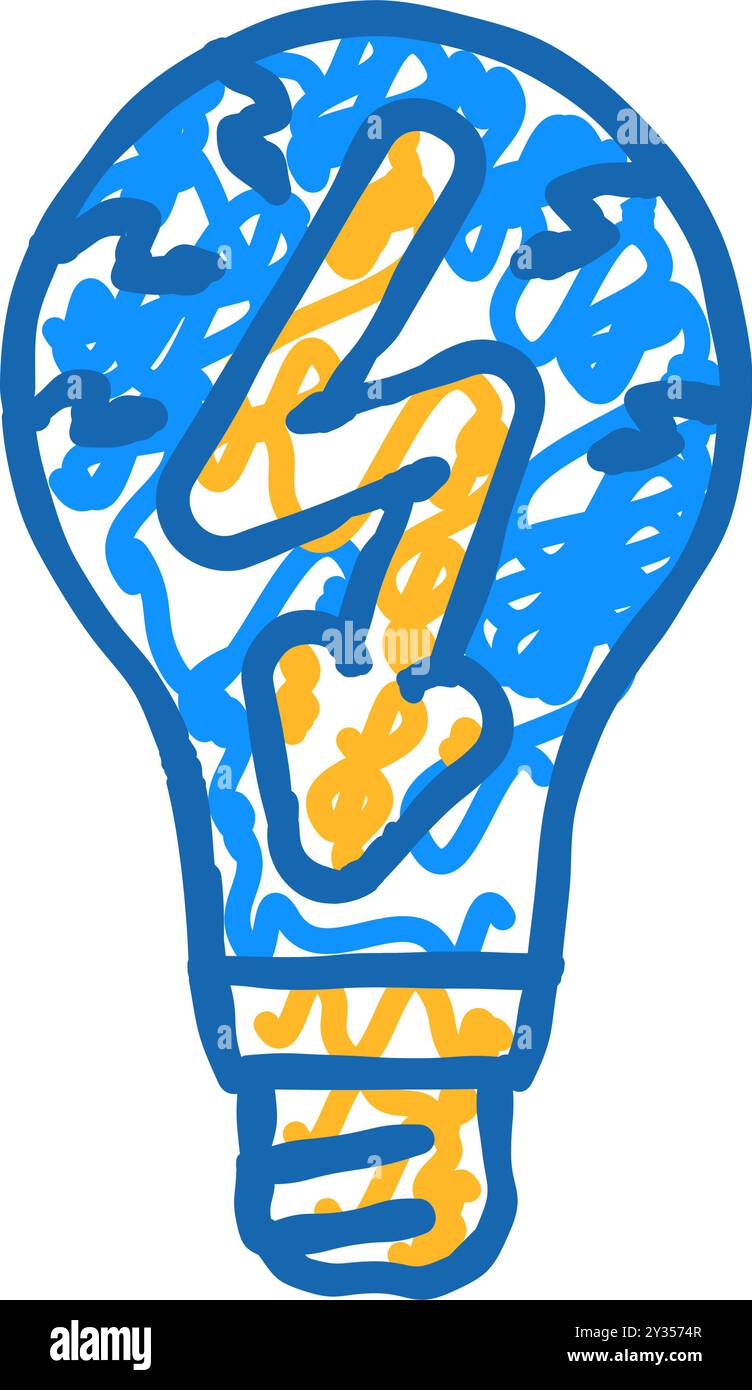 electric light bulb icon doodle illustration Stock Vector Image & Art ...