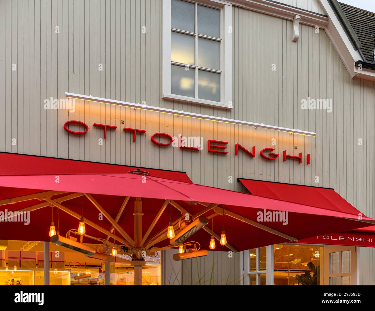 Early evening at the Ottolenghi store, serving his distinctive middle eastern influenced food at Bicester Village. Plus delicious foody gifts too! Stock Photo