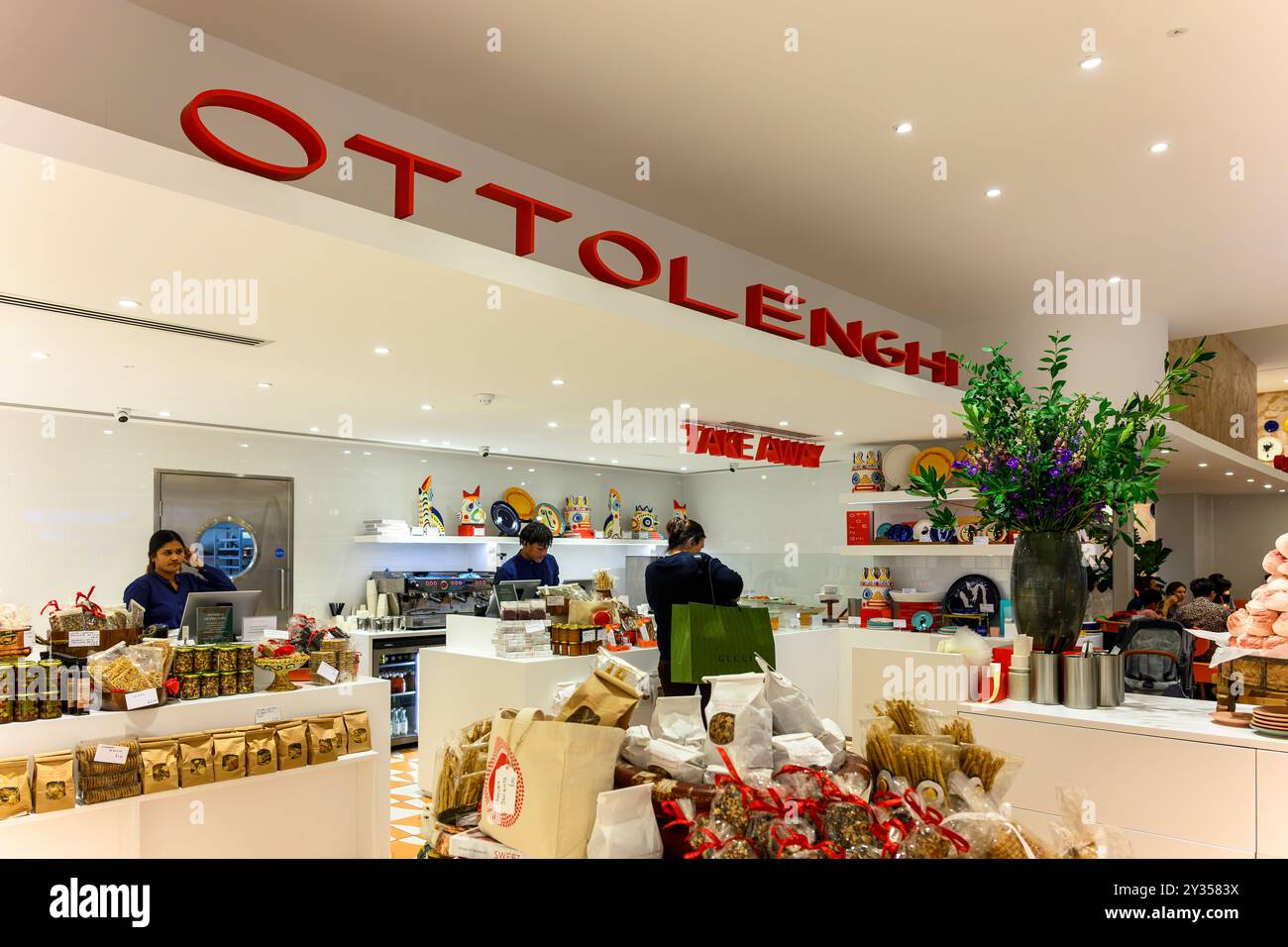 Early evening at the Ottolenghi store, serving his distinctive middle eastern influenced food at Bicester Village. Plus delicious foody gifts too! Stock Photo