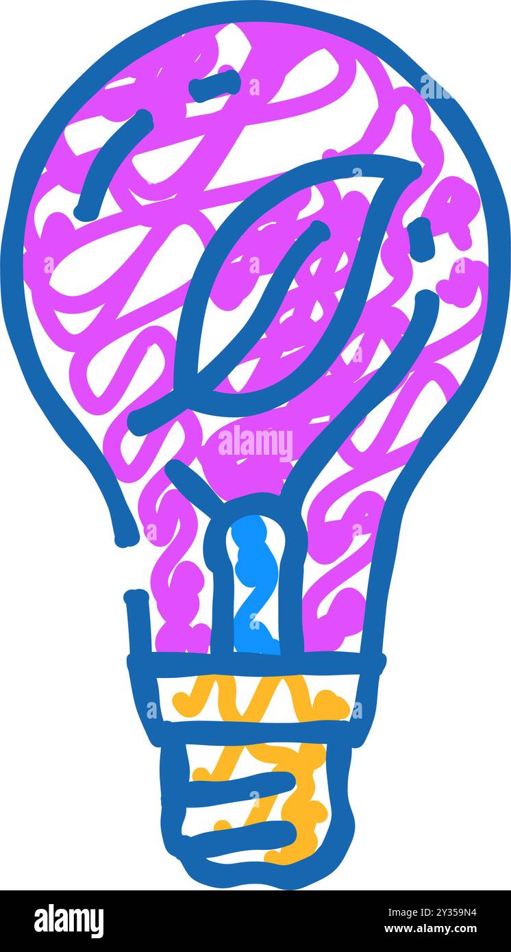 ecology light bulb icon doodle illustration Stock Vector Image & Art ...