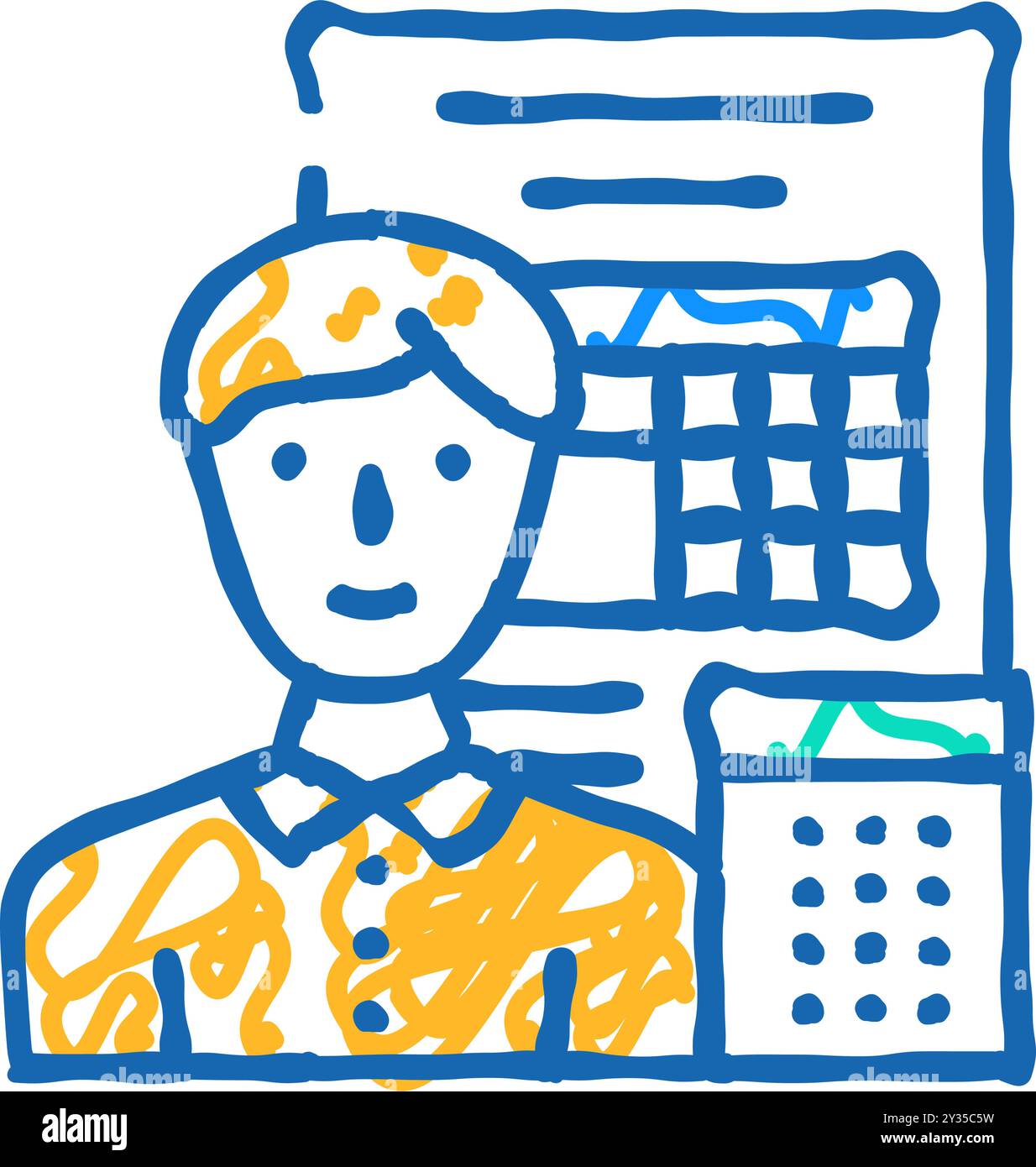 accounting boss icon doodle illustration Stock Vector Image & Art - Alamy
