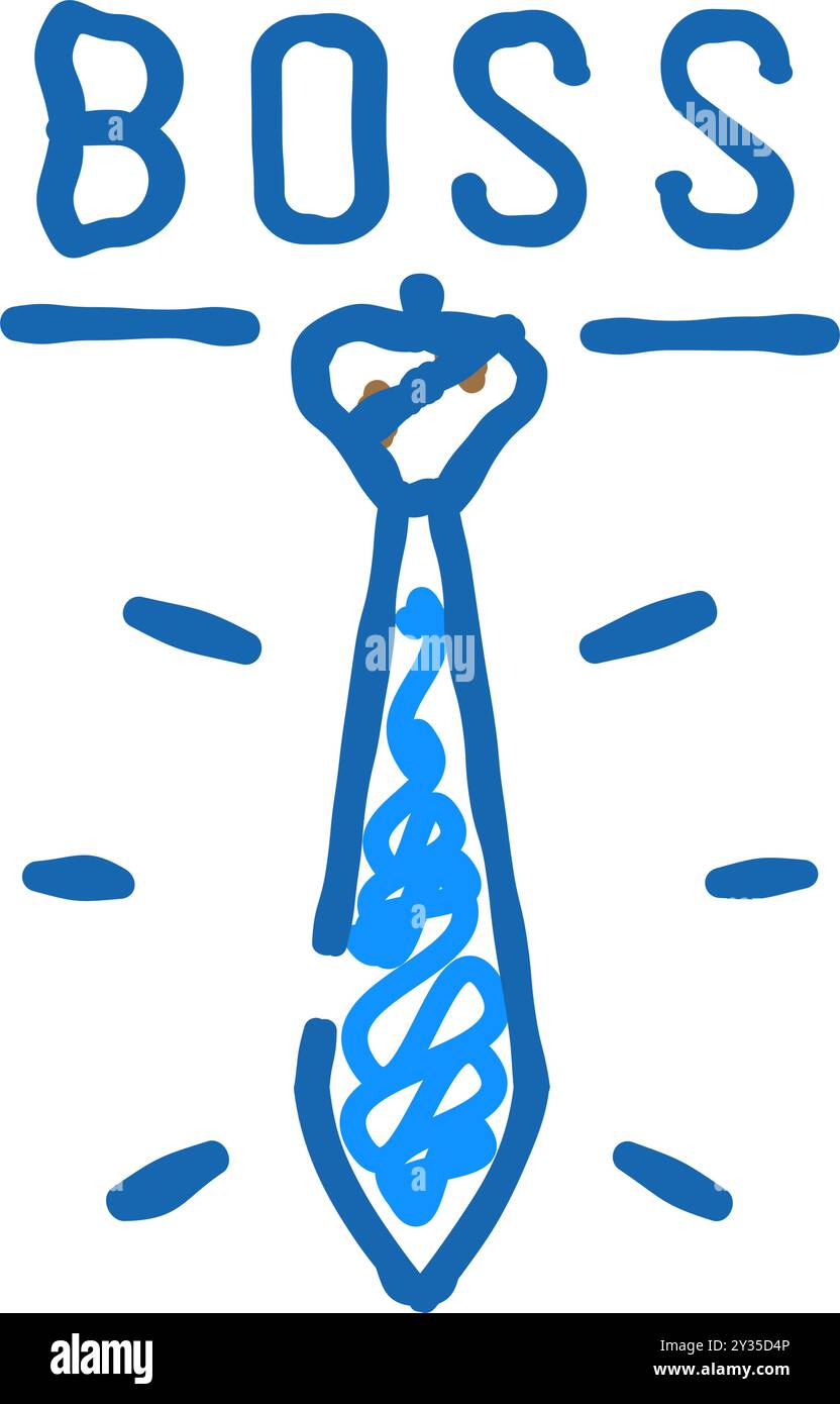 tie boss accessory icon doodle illustration Stock Vector Image & Art ...
