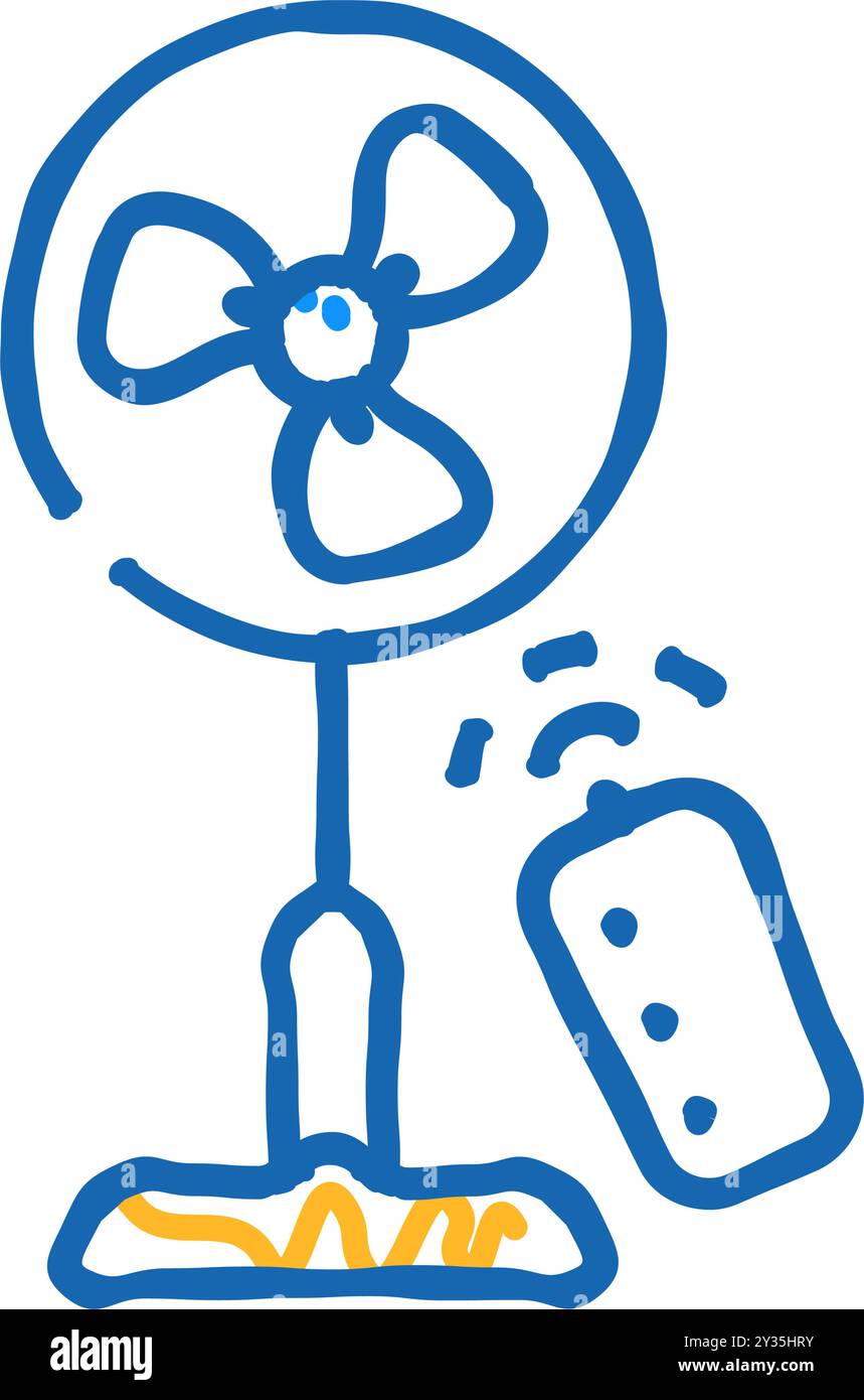 fan with remote control icon doodle illustration Stock Vector Image ...