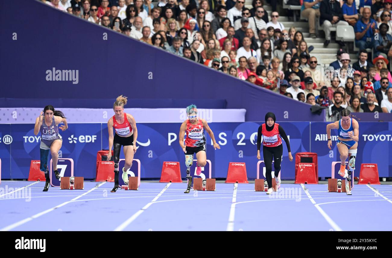 Lindi Marcusen of the USA competing in the women’s T63 round 1heat 2 at
